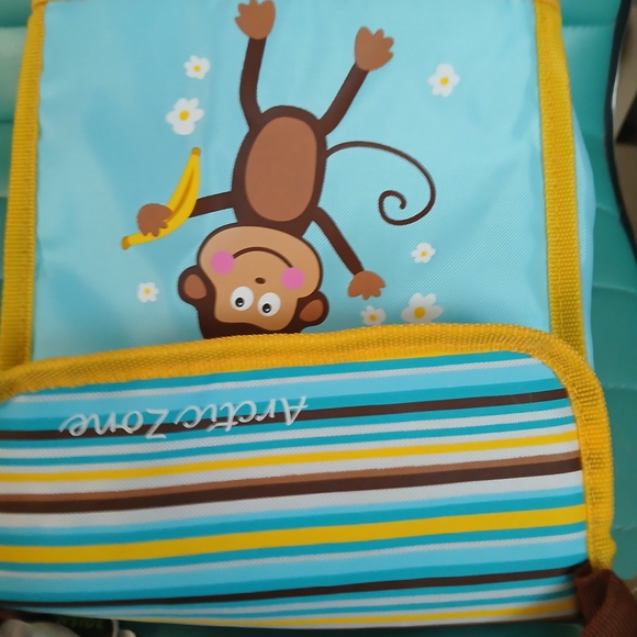 NWT Arctic Zone Monkey Lunch Bag & Storage Container Blue and Tan 2010 - Picture 6 of 10